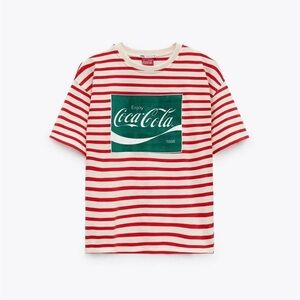 Coca Cola Striped Red and White T-Shirt